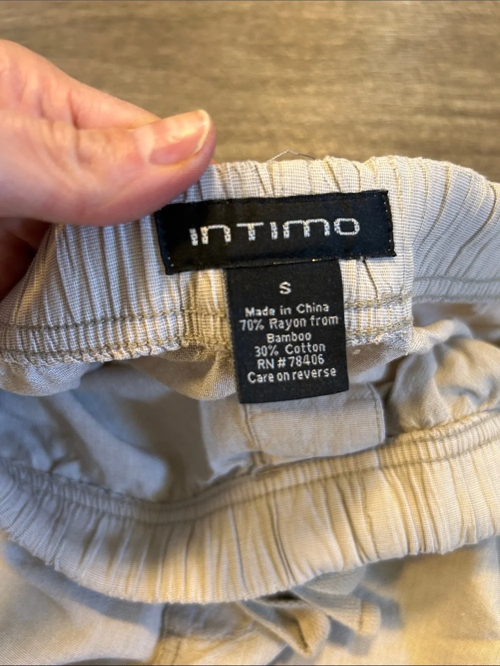 Intimo Bamboo Blend Lounge Shorts Men’s Small Beige Drawstring Elastic Waist